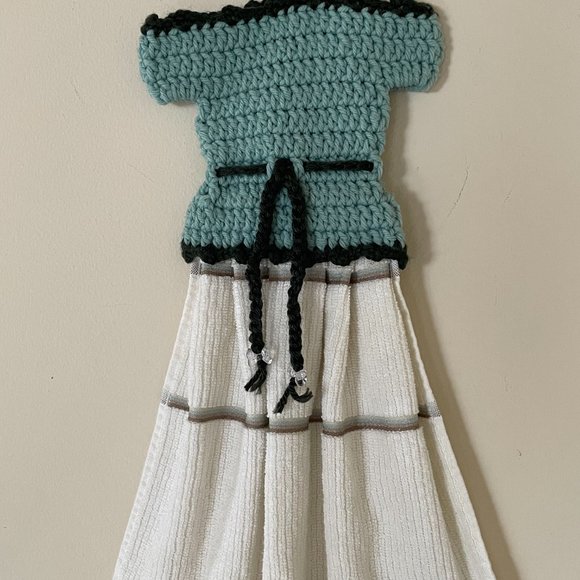 Handmade Dress Hand Towel, Crochet Mother's Day Gifts, Handmade Tea Towel - Picture 6 of 10